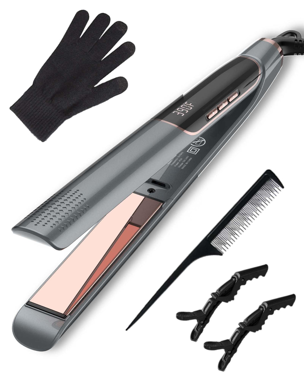 ANWA Titanium Plancha de Pelo 1 Pulgada 2 en 1 Alisadora y Rizadora con Placas Flotantes 3D Profesional con Ion Negativo y Doble Voltaje